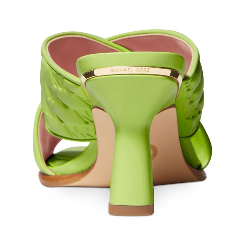MICHAEL MICHAEL KORS Womens Green Gideon Toe Block Heel Slip On Mules 5.5 M - Picture 2 of 4
